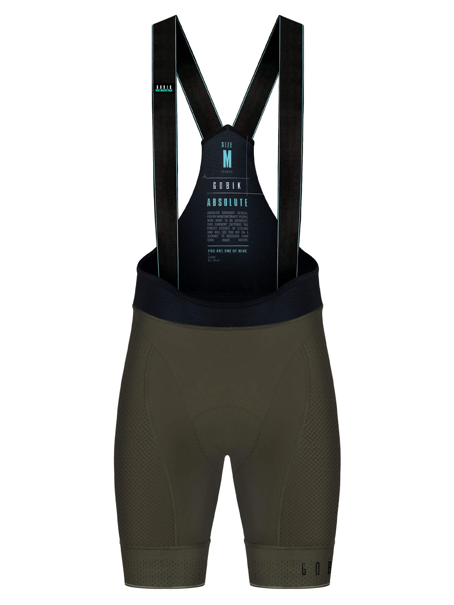 GOBIK Absolute 5.0 K10 Bib Shorts - Men's black cycling bib shorts with supportive straps and breathable fabric design.